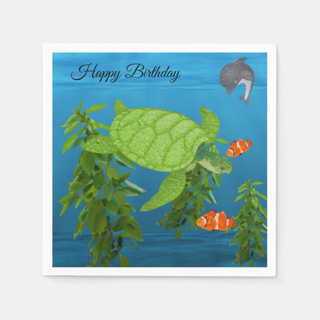 Sea Turtle , Under the Ocean Napkins (Front)