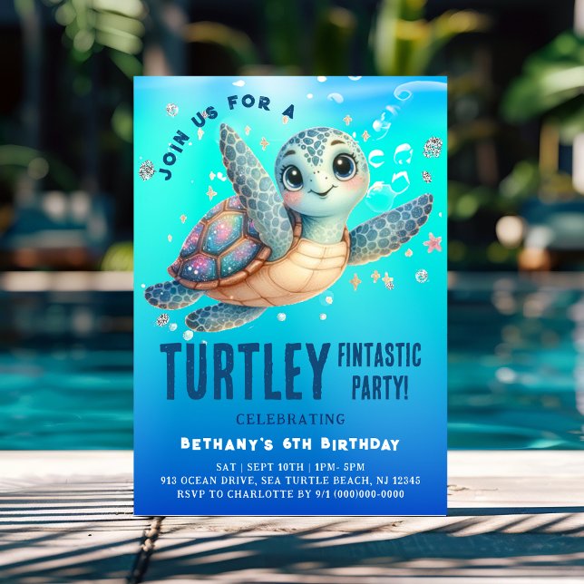 Sea Turtle Under The Sea Birthday  Invitation (Creator Uploaded)