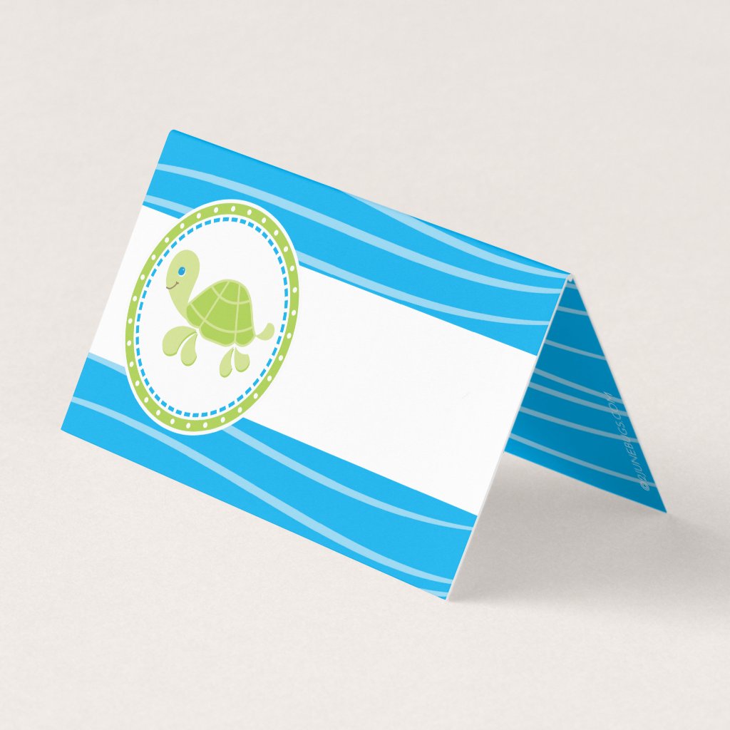 Sea Turtle Under the Sea Birthday Place Card