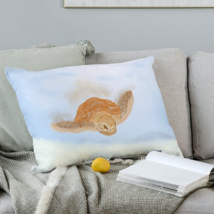 Sea Turtle under Water. Accent Pillow