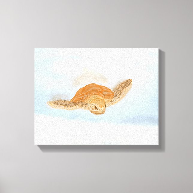 Sea Turtle under Water. Canvas Print (Front)