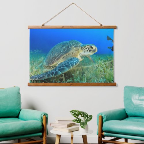 Sea Turtle Under Water  Hanging Tapestry