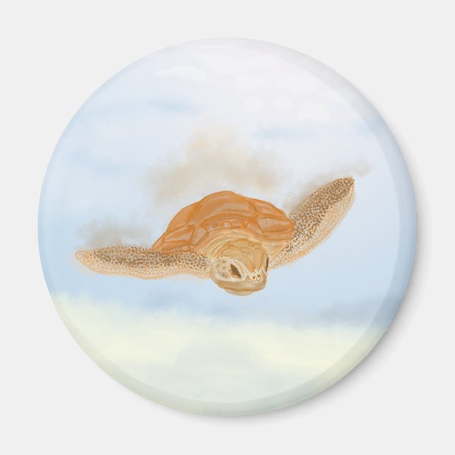 Sea Turtle under Water.    Magnet (Front)