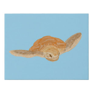 Sea Turtle under Water - transparent. Faux Canvas Print