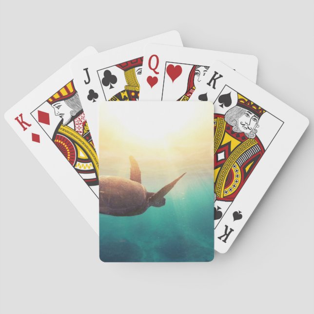 Sea Turtle - Underwater Nature Photography Poker Cards (Back)