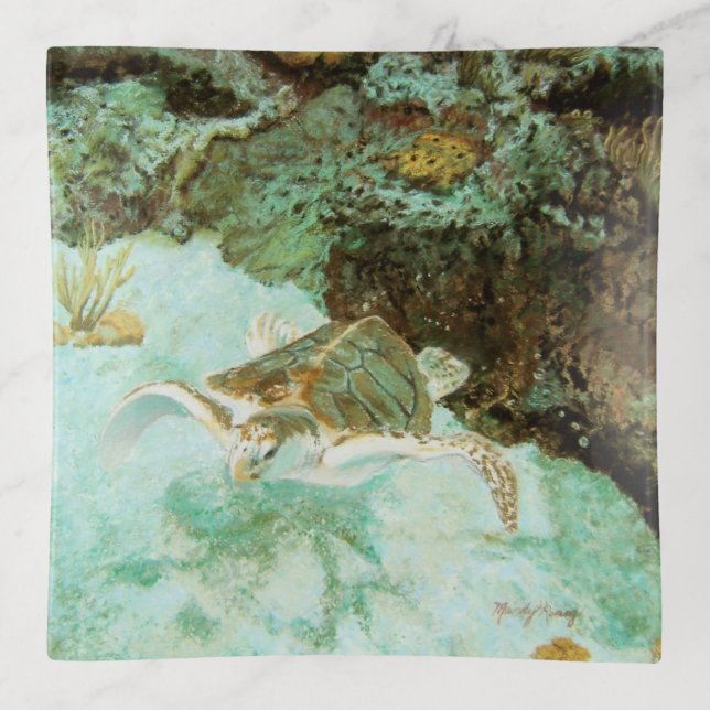 Sea turtle underwater trinket tray (Front)
