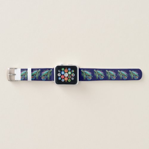 Sea turtle underwater watercolor Style Apple Watch Band