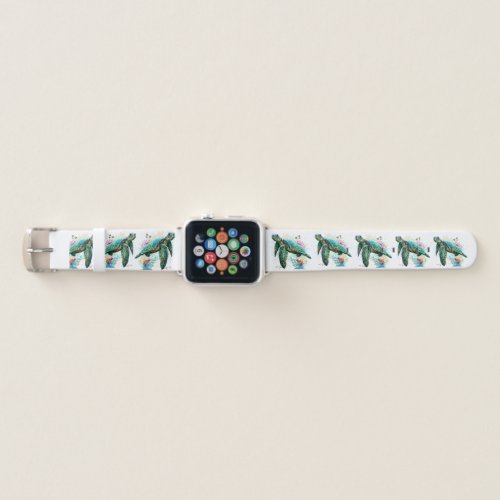 Sea turtle underwater watercolor Style Apple Watch Band