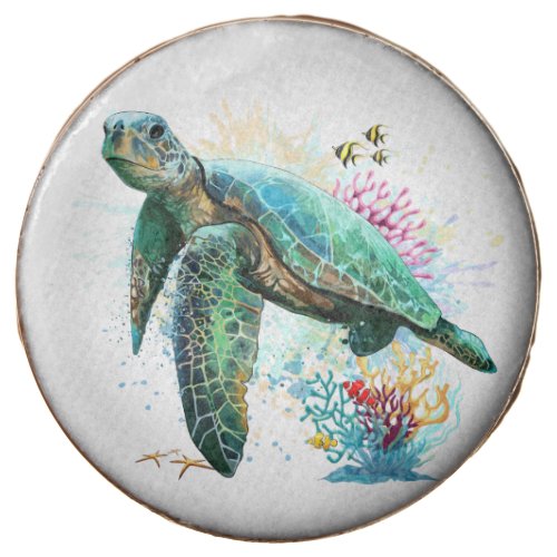 Sea turtle underwater watercolor Style Chocolate Covered Oreo
