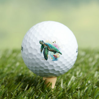 Sea turtle underwater watercolor Style Golf Balls