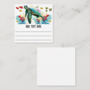 Sea turtle underwater watercolor Style Note Card
