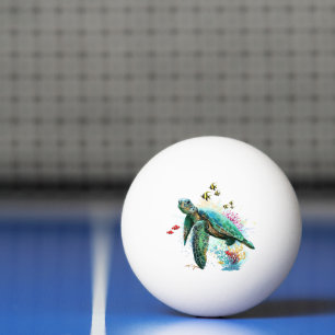 Sea turtle underwater watercolor Style Ping Pong Ball