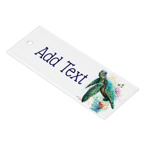 Sea turtle underwater watercolor Style Ruler