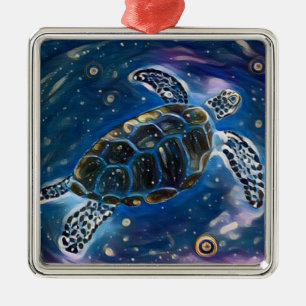 Sea Turtle Universe Watercolor Ornament