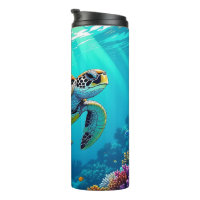 Sea Turtle Vibrant Ocean Illustration