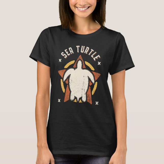 Sea Turtle Vintage Retro Classic Animal T-Shirt (Front)