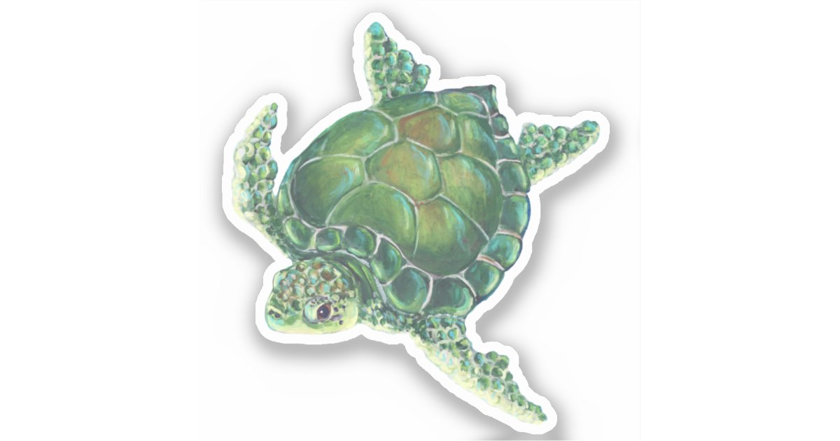 Sea Turtle Vinyl Sticker | Zazzle