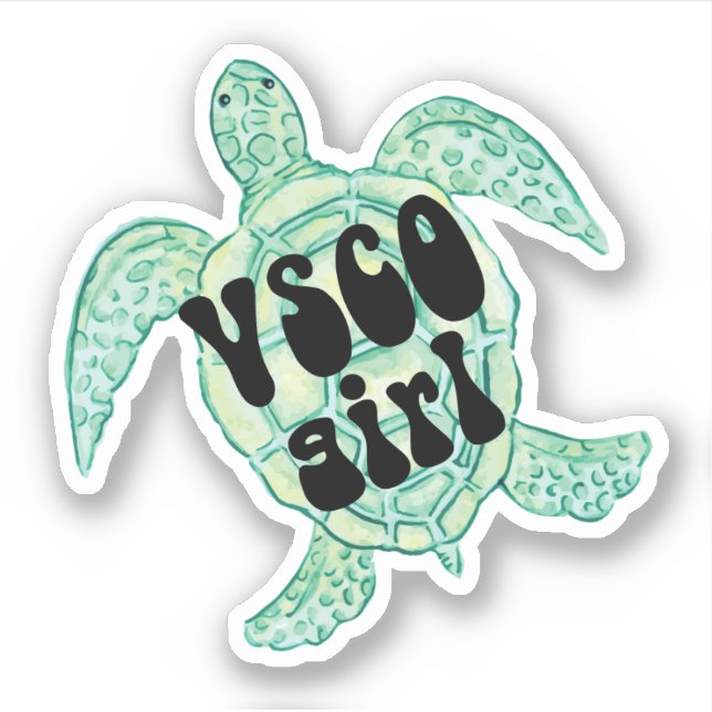 Sea turtle vsco girl sticker (Front)