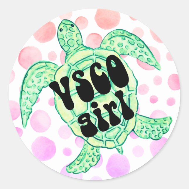 Sea turtle vsco girl Sticker (Front)