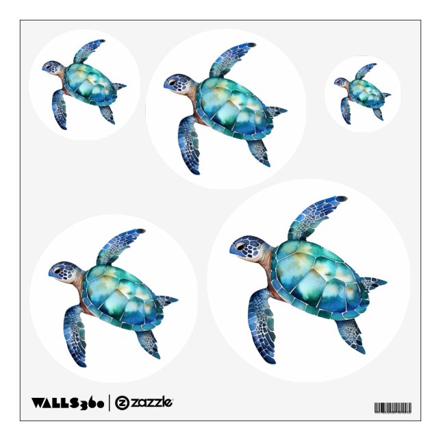 Sea Turtle Wall Decal (Front)
