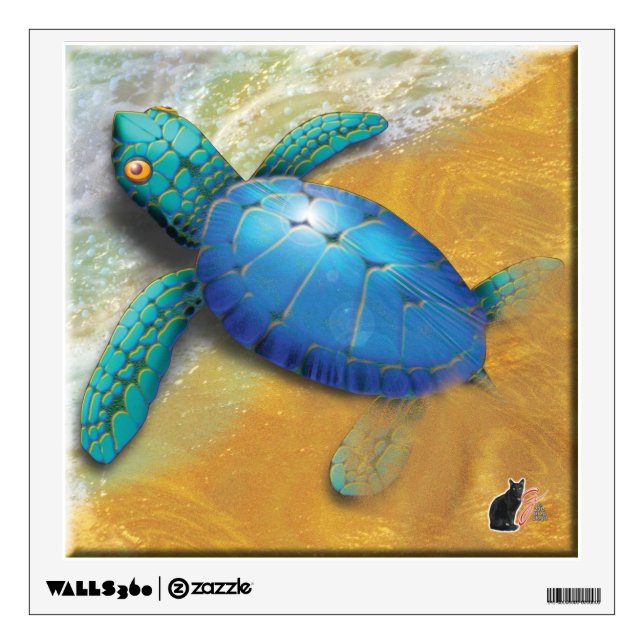 Sea Turtle Wall Sticker (Front)