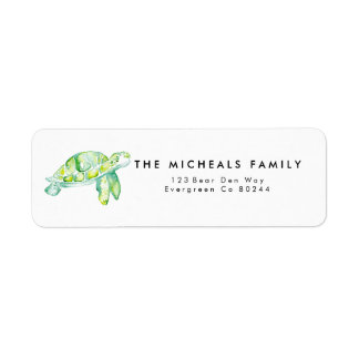 Sea Turtle Watercolor Address Label