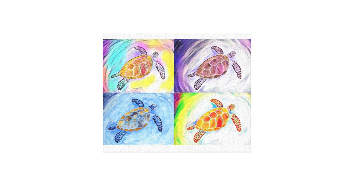 Sea Turtle Watercolor Canvas Print Zazzle Com