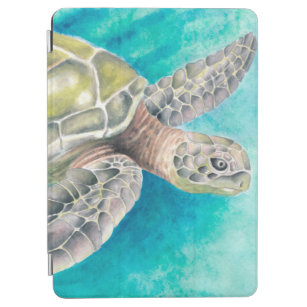 Sea Turtle Watercolor Green iPad Air Cover