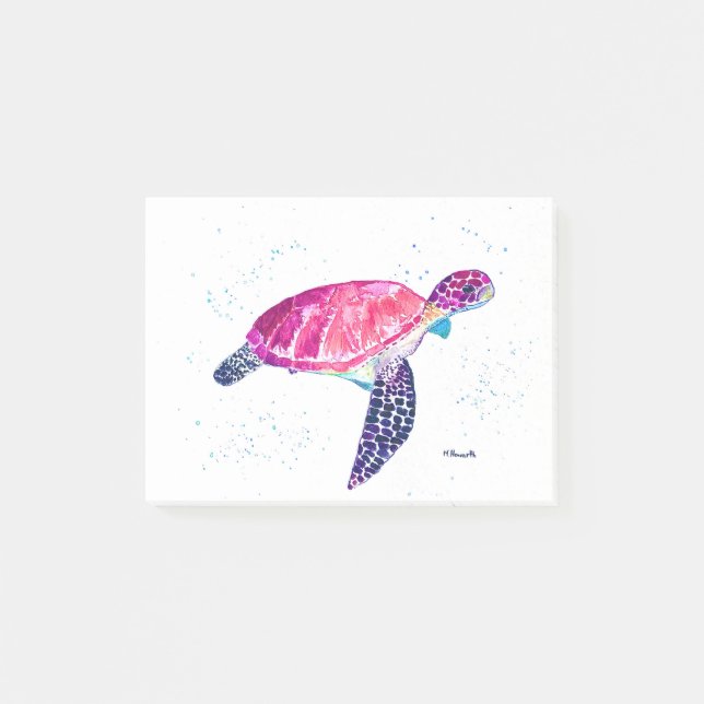 Sea turtle watercolor ocean Hawaiian tropical Post-it Notes (Front)
