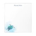 Sea Turtle Watercolor Ocean Personalized Notepad | Zazzle