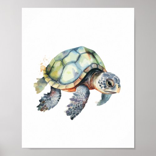 Sea Turtle Watercolor  Poster