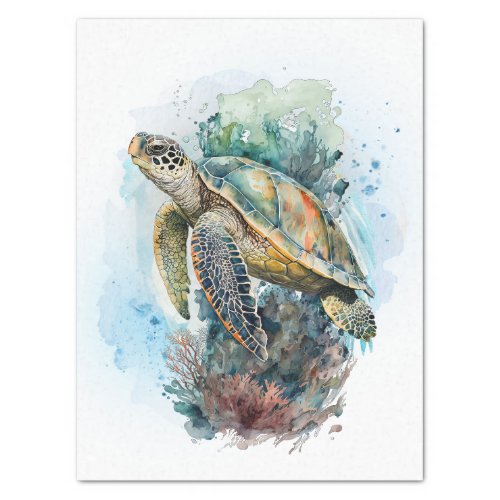 Sea Turtle Watercolor Tissue Paper