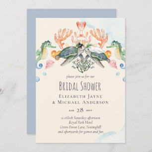 Sea Turtle Wedding Bridal Shower Invites