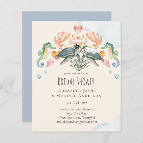 Sea Turtle Wedding Bridal Shower Invites