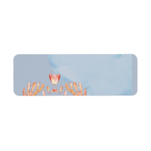 Sea Turtle Wedding Featuring Bride and Groom Label (Front)