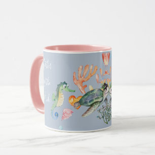 Sea Turtle Wedding Featuring Bride and Groom Mug