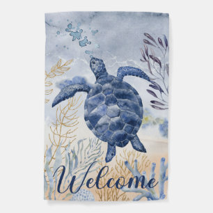 Sea Turtle Welcome Garden Flag