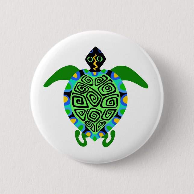 Sea TURTLE- Wildlife warrior - Nature - Wildlife Button (Front)
