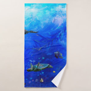 Sea Turtle WIND ON THE WATER Bath Towel