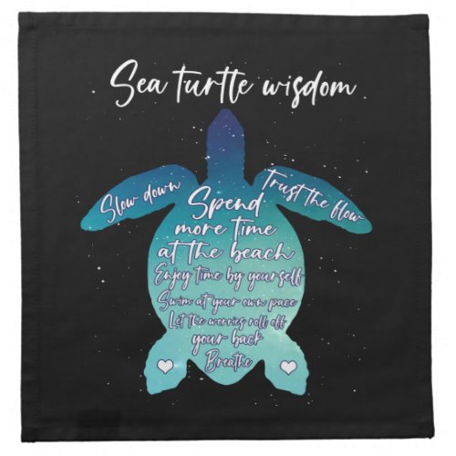 Sea Turtle Wisdom Sea Turtle Love Cloth Napkin