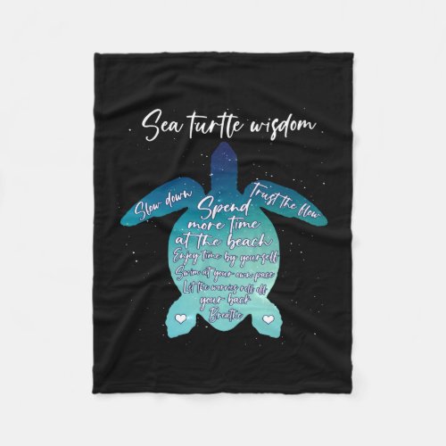Sea Turtle Wisdom Sea Turtle Love Fleece Blanket