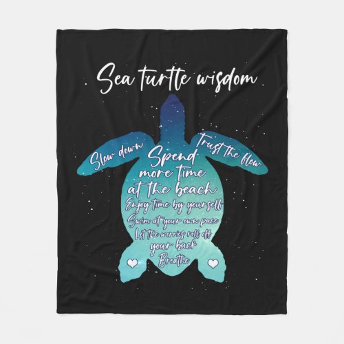 Sea Turtle Wisdom Sea Turtle Love Fleece Blanket