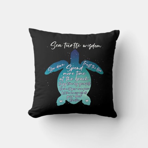 Sea Turtle Wisdom Sea Turtle Love Throw Pillow