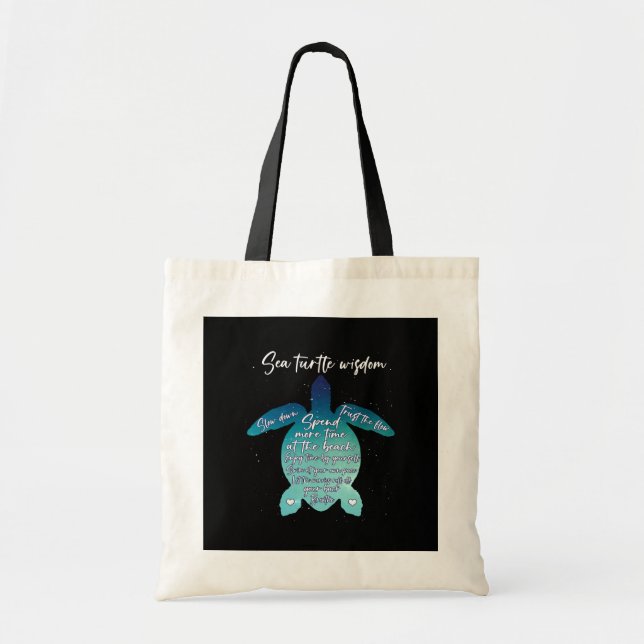 Sea Turtle Wisdom Sea Turtle Love Tote Bag (Front)