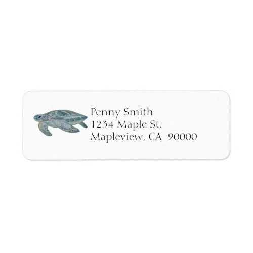 Sea Turtle with customizable background color Label