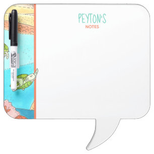 Sea Turtle with Name Dry Erase Board
