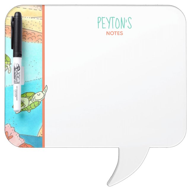 Sea Turtle with Name Dry Erase Board (Front)
