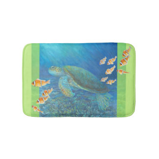 Sea Turtle with Personality Bathroom Mat