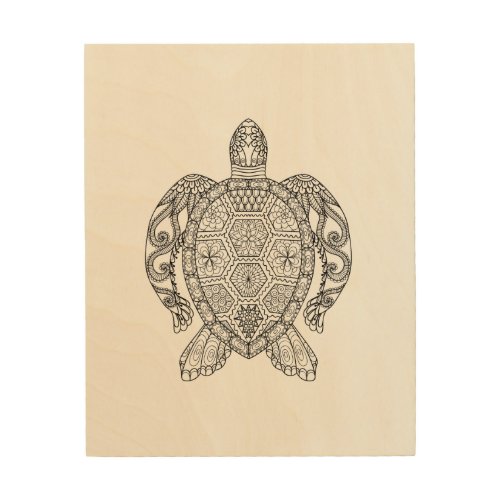 SEA TURTLE WOOD WALL ART