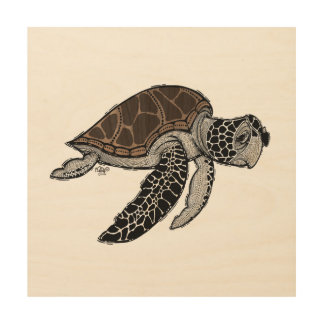 Sea Turtle Wood Wall Art 12" x 12"
